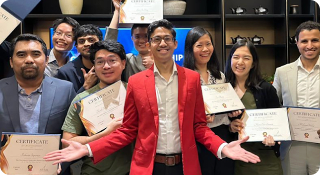 Team with certificates